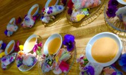 Edible Flowers & Herb Spring Rolls with a Peanut Dipping Sauce